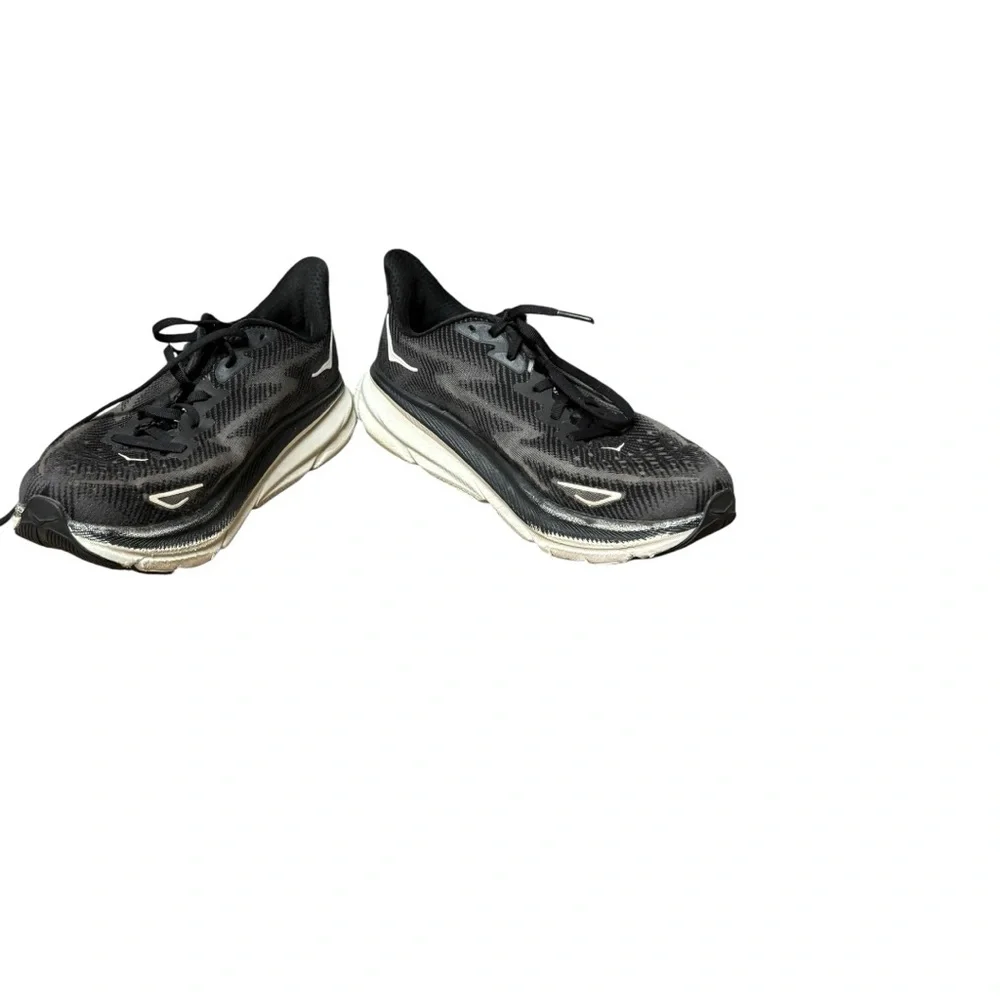 Hoka One One Clifton 9 Women’s 9.5 Running Walking Outdoor‎ Black White - Picture 6 of 8